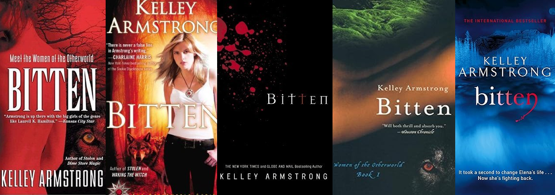 Book covers for Kelley Armstrong's first novel, Bitten
